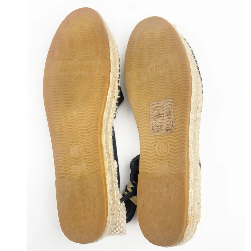 Soludos black leather espadrills.  Size 10 - Picture 9 of 10
